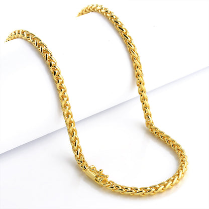 Corrente Palmeira 5mm 52gr Fecho Bomba Banhado A Ouro 18k