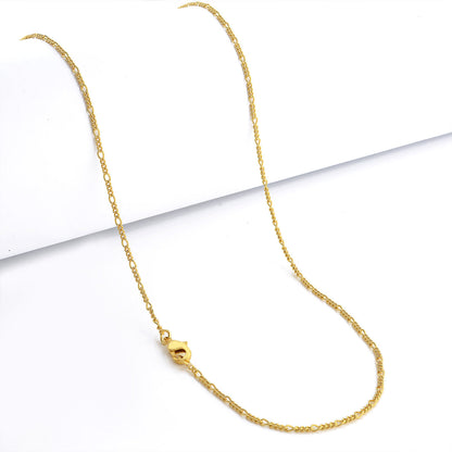 Corrente 3 por 1 Fígaro 1,5mm 3gr Fecho Lagosta Banhado A Ouro 18k