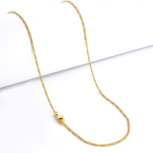 Corrente 3 por 1 Fígaro 1,5mm 3gr Fecho Lagosta Banhado A Ouro 18k