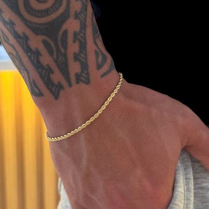 Pulseira Baiana 3mm 3gr Fecho Lagosta Banhado A Ouro 18k