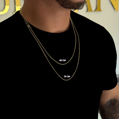Corrente Cadeado 1,5mm 4gr Fecho Lagosta Banhado A Ouro 18k