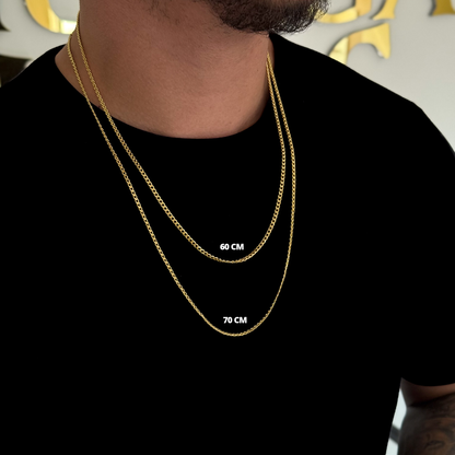 Corrente Grumet 1,5mm 3gr Fecho Lagosta Banhado A Ouro 18k