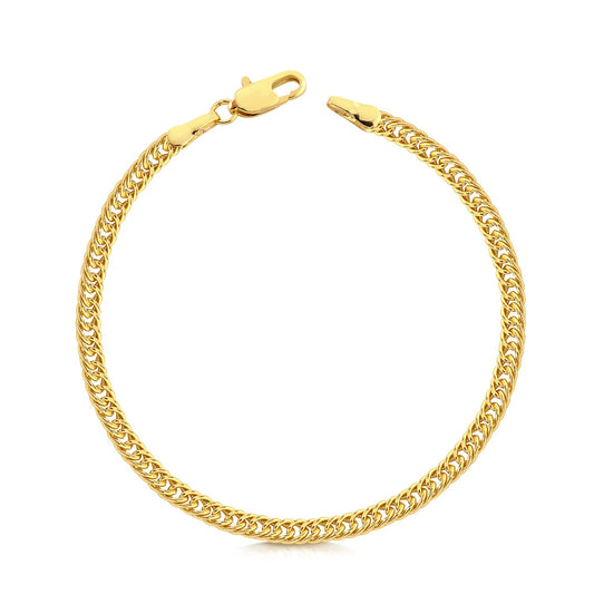 Pulseira Lacraia 3mm 3gr Fecho Lagosta Banhado A Ouro 18k