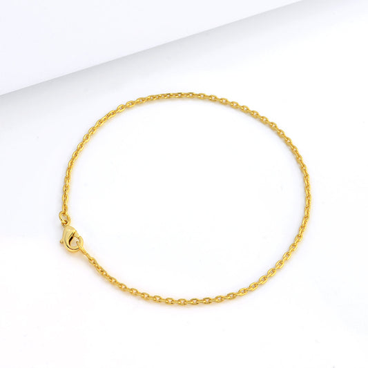 Pulseira Veneziana 0,8mm 1gr Fecho Lagosta Banhado A Ouro 18k