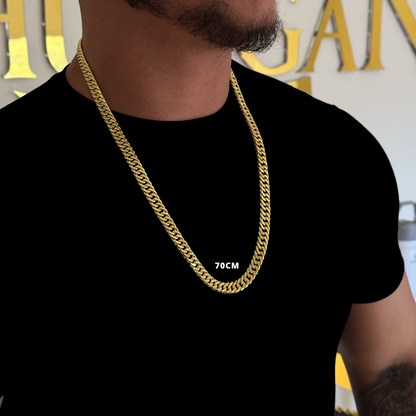 Corrente Lacraia 13mm 178gr Fecho Duplo Banhado A Ouro 18k