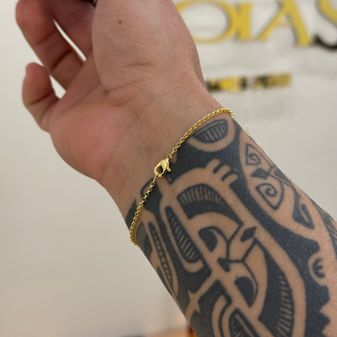 Pulseira Elo Português 1,5mm 2gr Fecho Lagosta Banhado A Ouro 18k