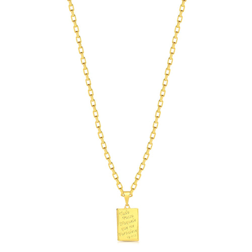 Colar Filipenses 4:13 - Corrente Veneziana Banhado A Ouro 18k