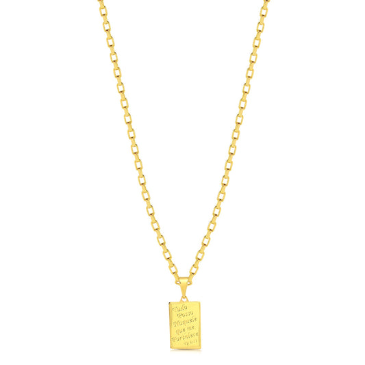 Colar Filipenses 4:13 - Corrente Veneziana Banhado A Ouro 18k