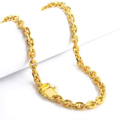 Corrente Cadeado 5mm 38gr Fecho Duplo Banhado A Ouro 18k