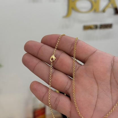 Corrente Elo Português 1,5mm 4gr Fecho Lagosta Banhado A Ouro 18k