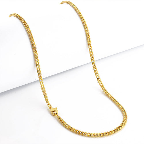 Corrente Grumet 3mm 12gr Fecho Lagosta Banhado A Ouro 18k