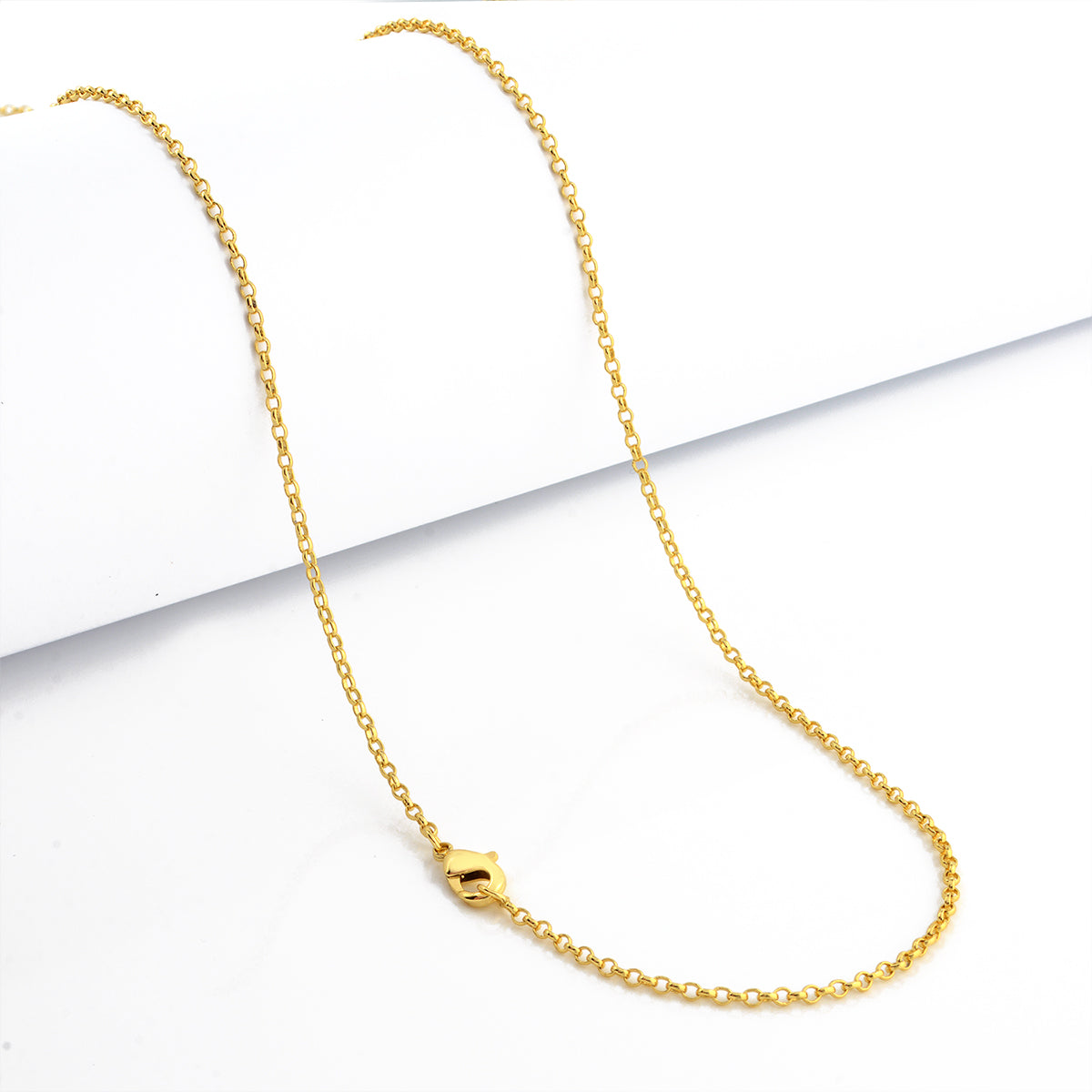 Corrente Cadeado 1,5mm 4gr Fecho Lagosta Banhado A Ouro 18k