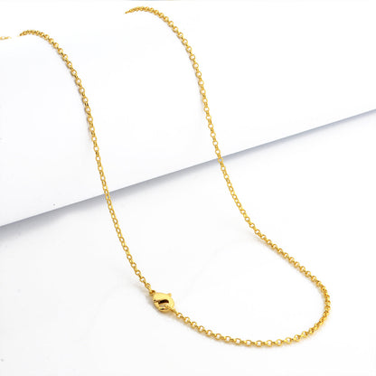 Corrente Elo Português 1,5mm 4gr Fecho Lagosta Banhado A Ouro 18k
