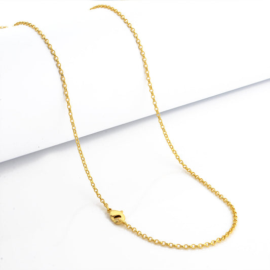Corrente Elo Português 1,5mm 4gr Fecho Lagosta Banhado A Ouro 18k
