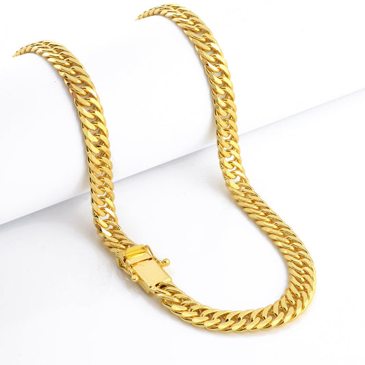 Corrente Lacraia 13mm 178gr Fecho Duplo Banhado A Ouro 18k