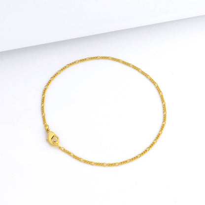 Pulseira 3 por 1 Fígaro 1,5mm 2gr Fecho Lagosta Banhado A Ouro 18k