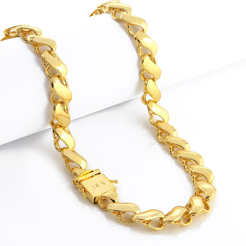 Corrente Friso S 12mm 118gr Fecho Duplo Banhado A Ouro 18k